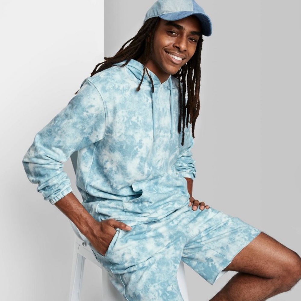 Tie-Dye Standard Fit Hoodie Sweatshirt - Sea Green